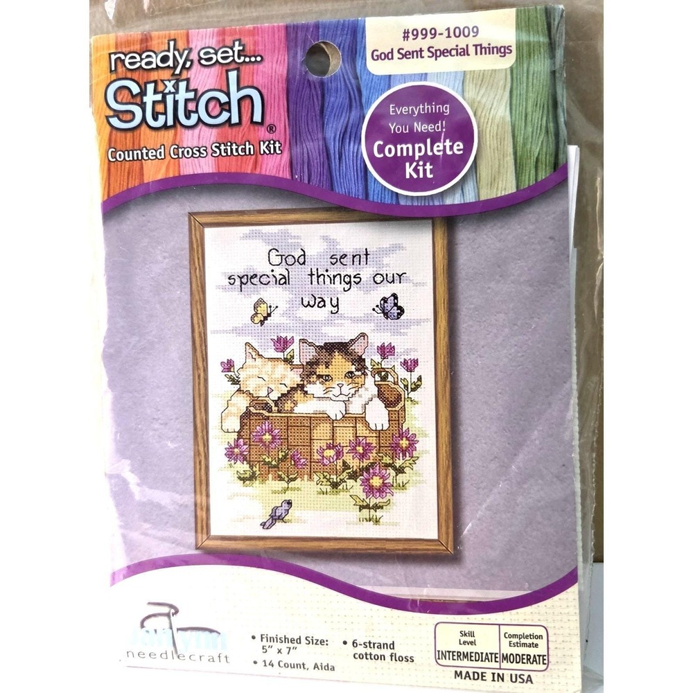 Janlynn God Sent Special Things Cats Counted Cross Stitch Kit 999-1009 NEW